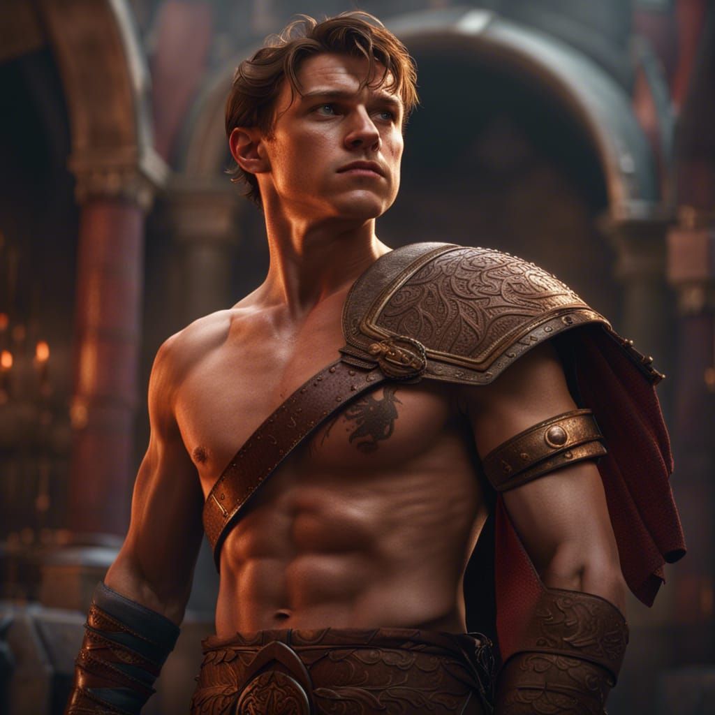 Muscular Gladiator in Detailed Matte Painting