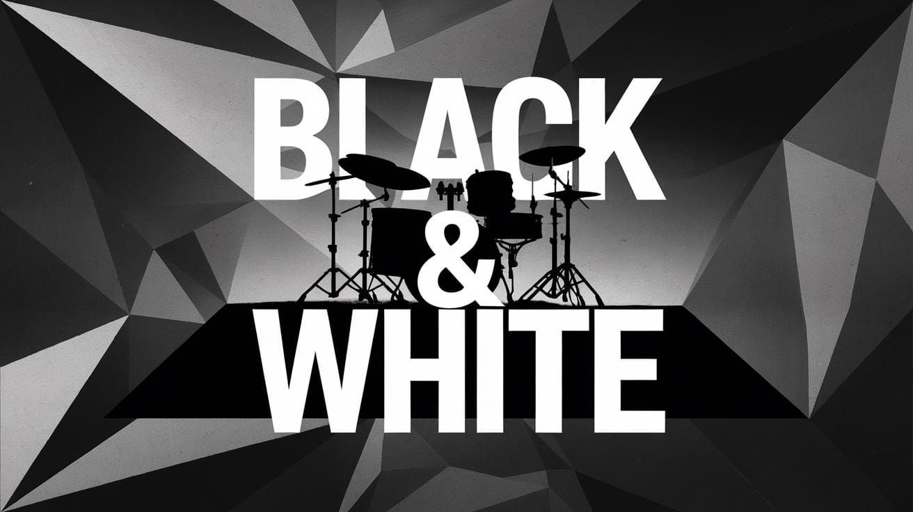 Black and White Drums in Modern Art Style