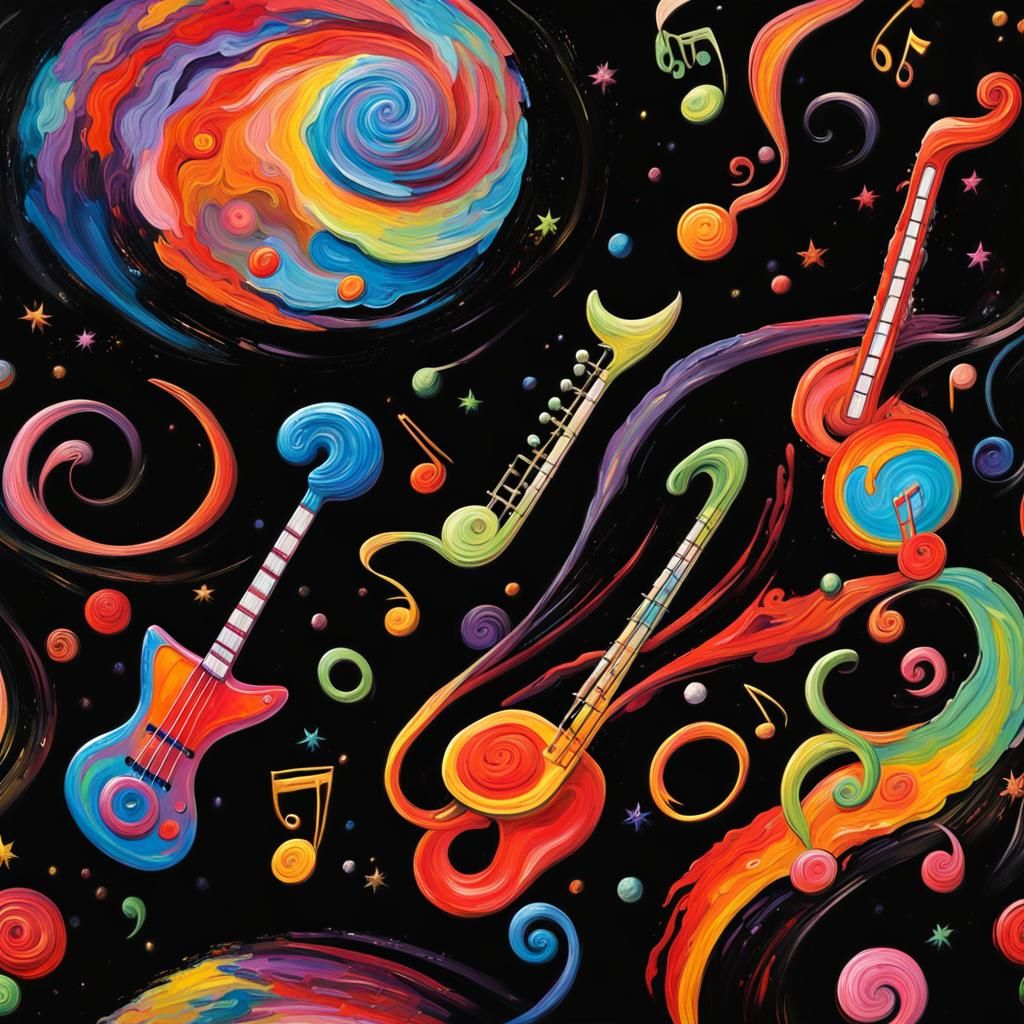 Musical Cosmos: Impasto Painting in Vivid Colors