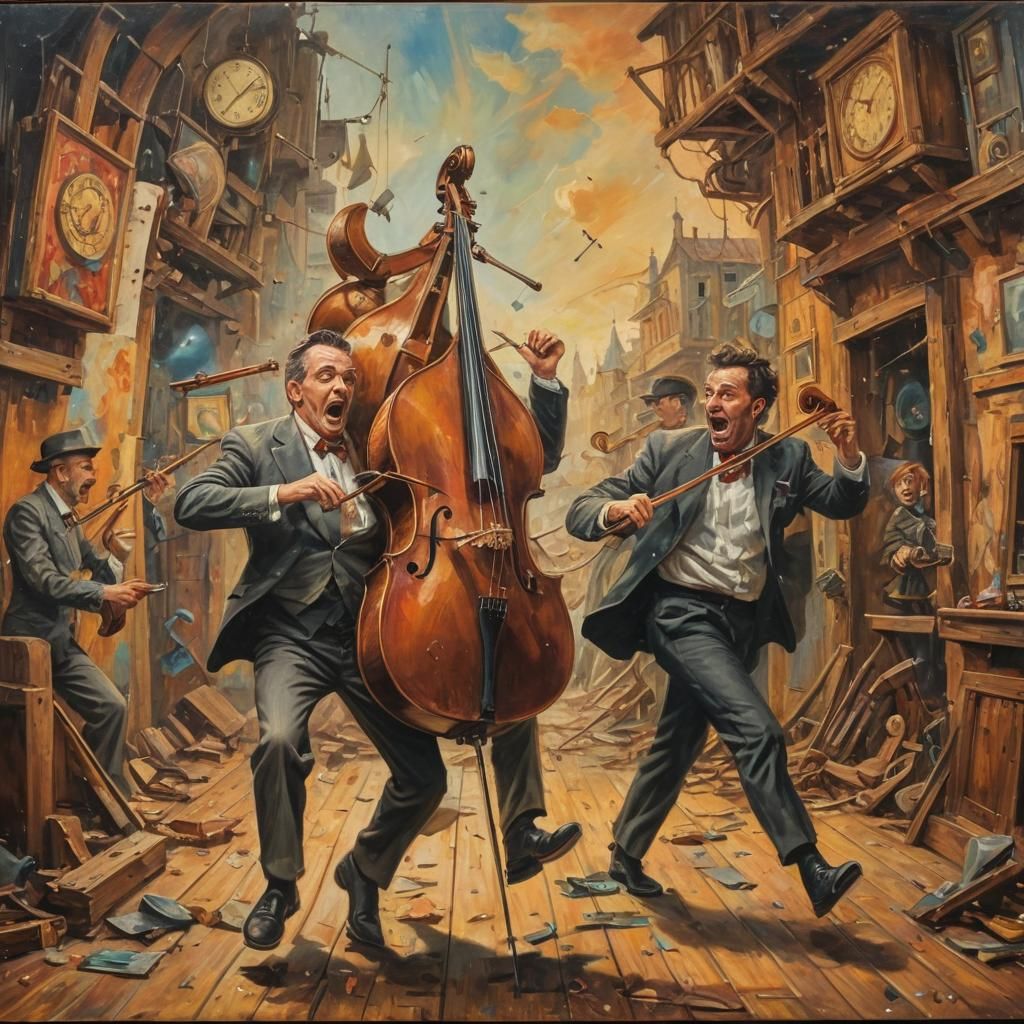 Surreal Man with Double Bass Ears, Mecha Battle