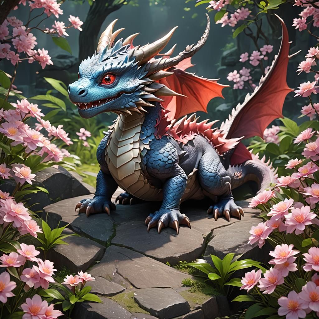 Cute Dragon in 3D Anime Style