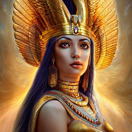 Ethereal Egyptian Goddess Isis: Hyperdetailed Digital Art