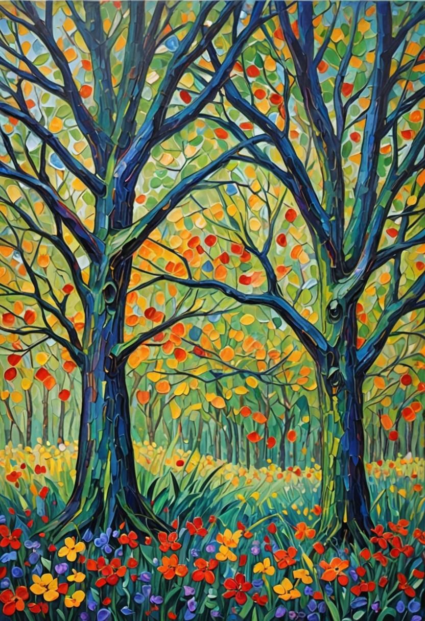 Expressive Oil Painting in Neo-Impressionist Style