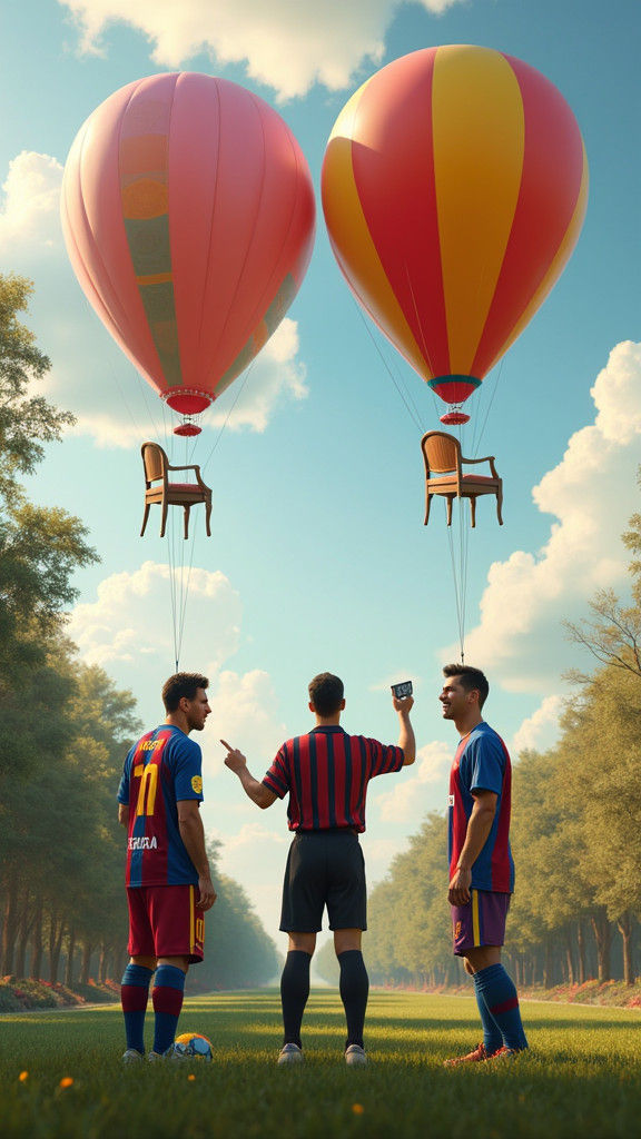 Messi and Ronaldo Balloon Game: Fantasy Concept Art