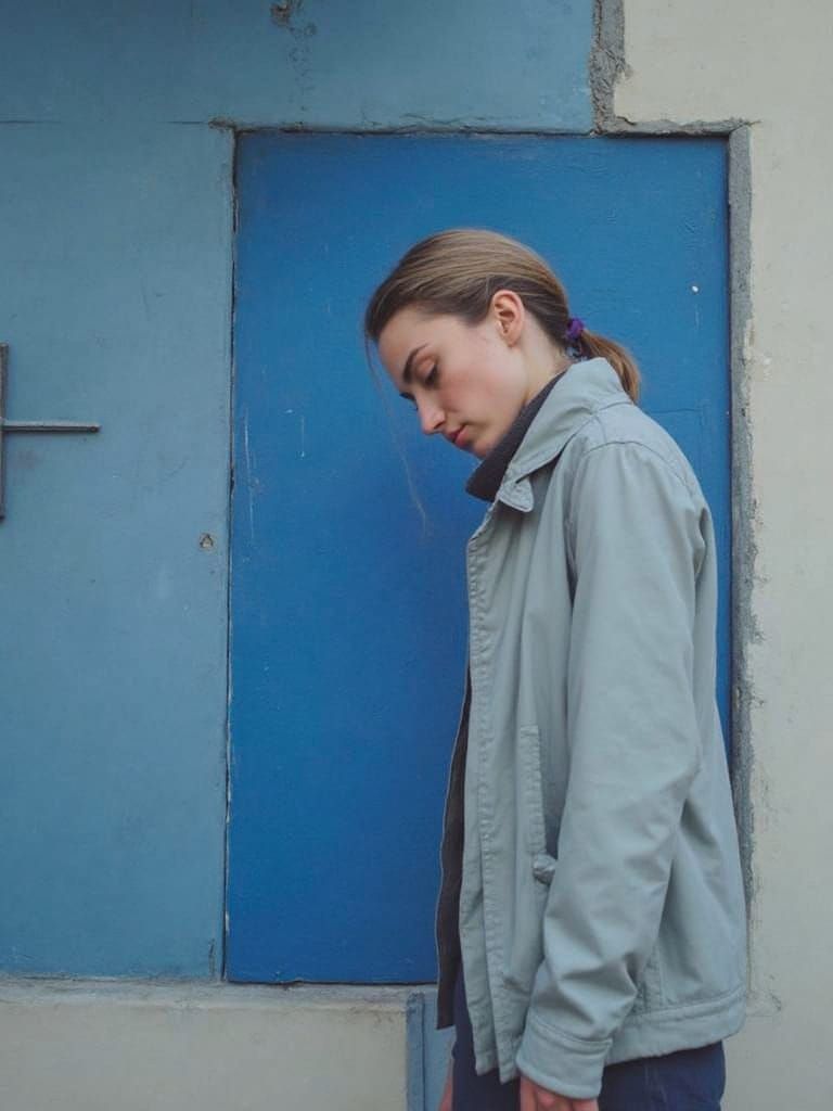 Enigmatic Portrait in Deep Contrasts and Vibrant Colors