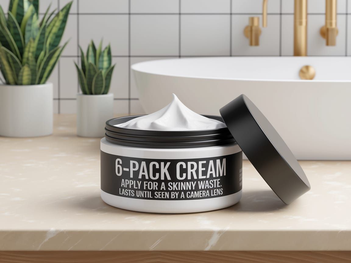 Creamy Deception on a Bathroom Countertop