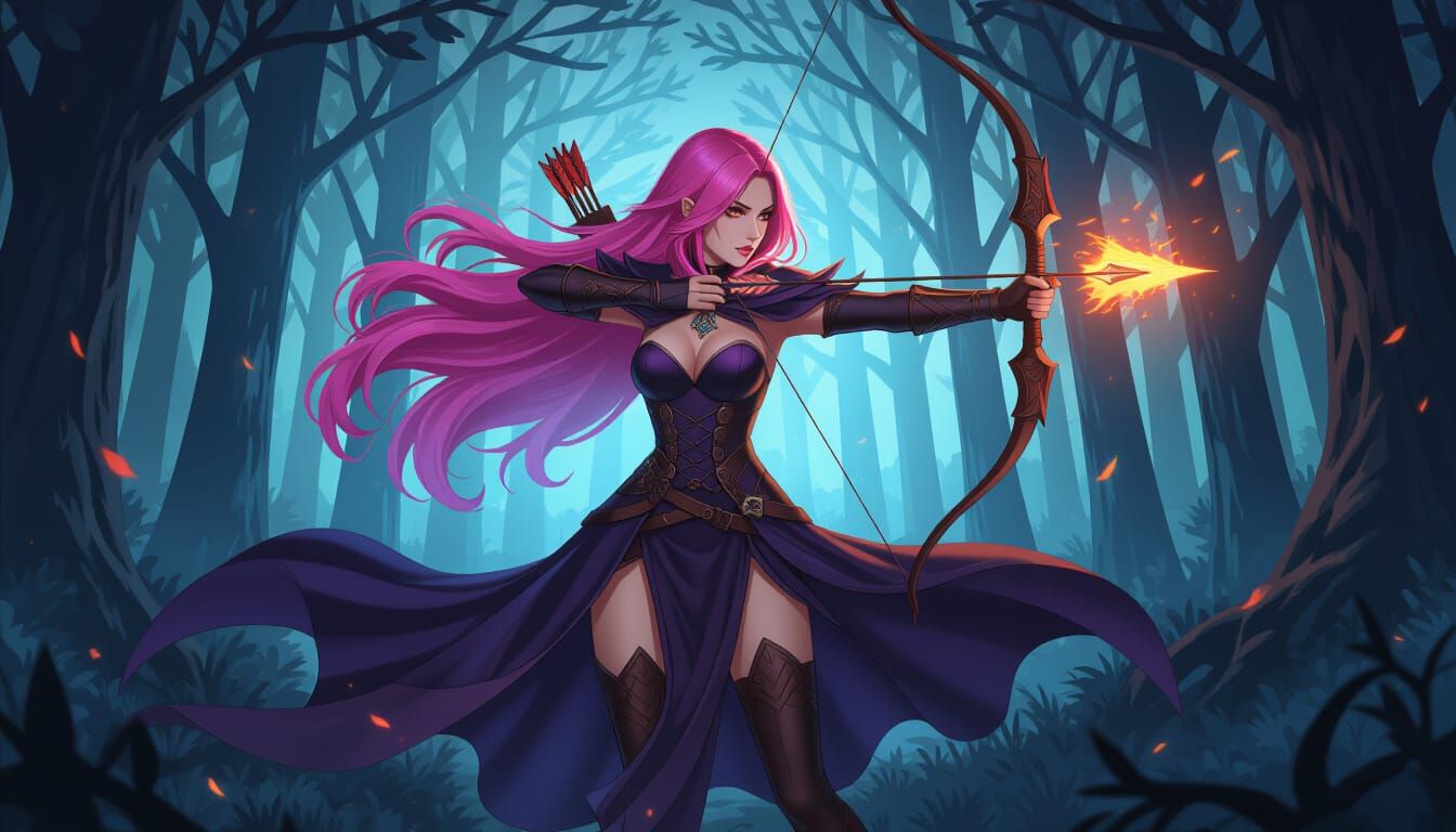 K-Pop Demon Hunter in Anime Style