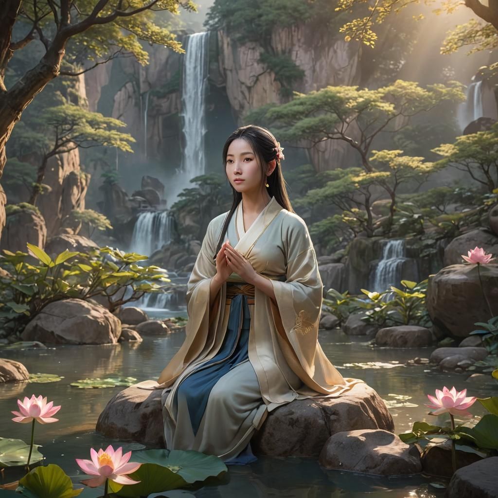 Li Shan Gu in Mountain Garden: 3D Anime Art