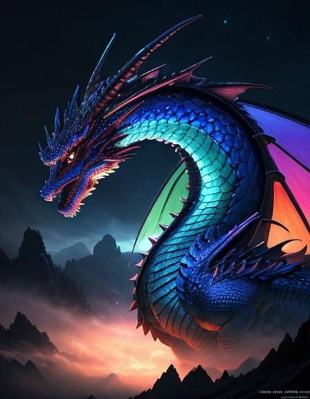 Detailed Colorful Dragon Dream Concept Art