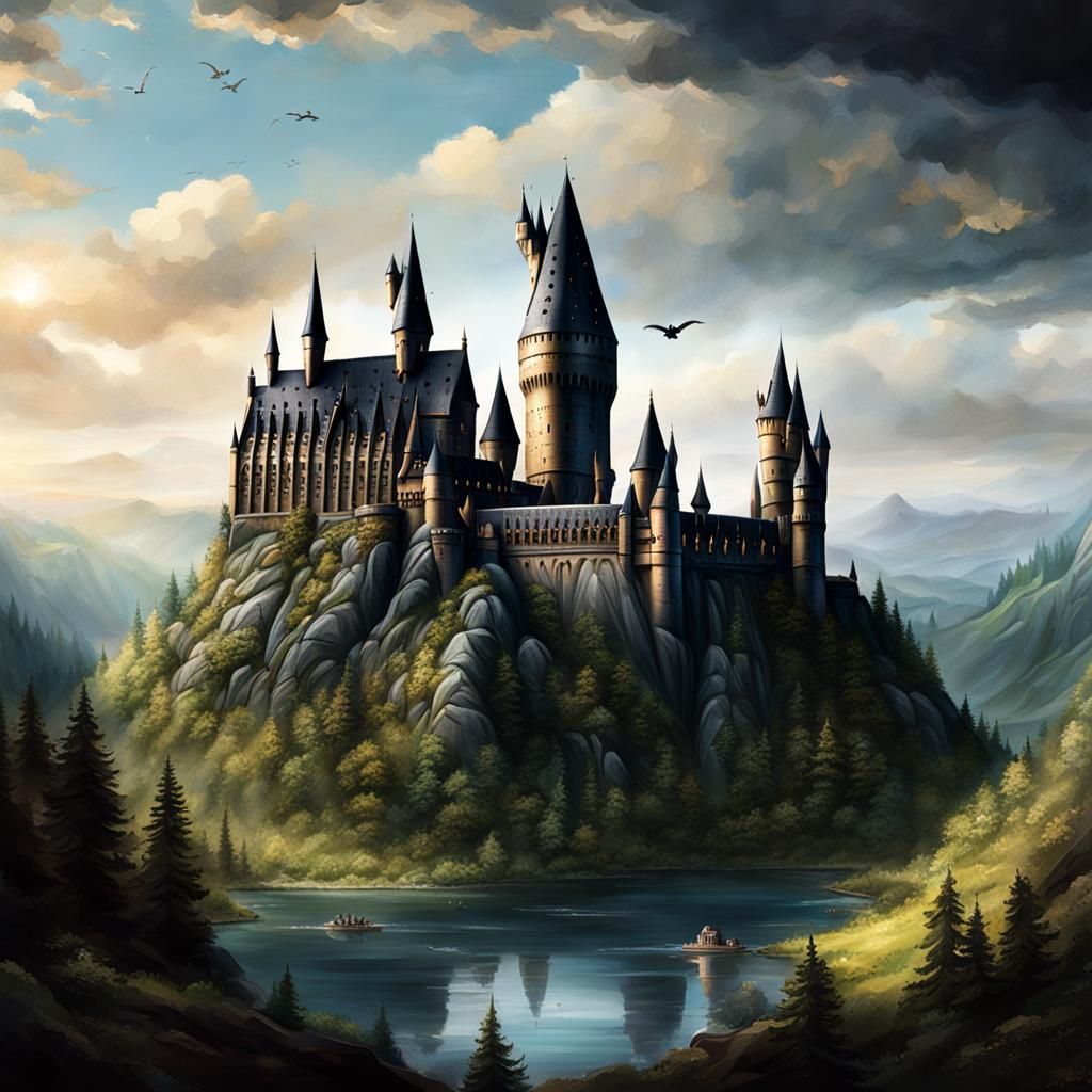 Distant View of Harry Potter's Hogwarts Castle