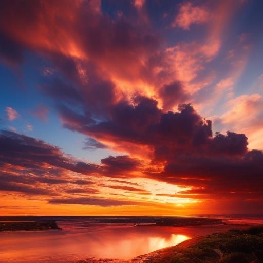 Epic Sunset Pirate Ship Amidst Electric Storm