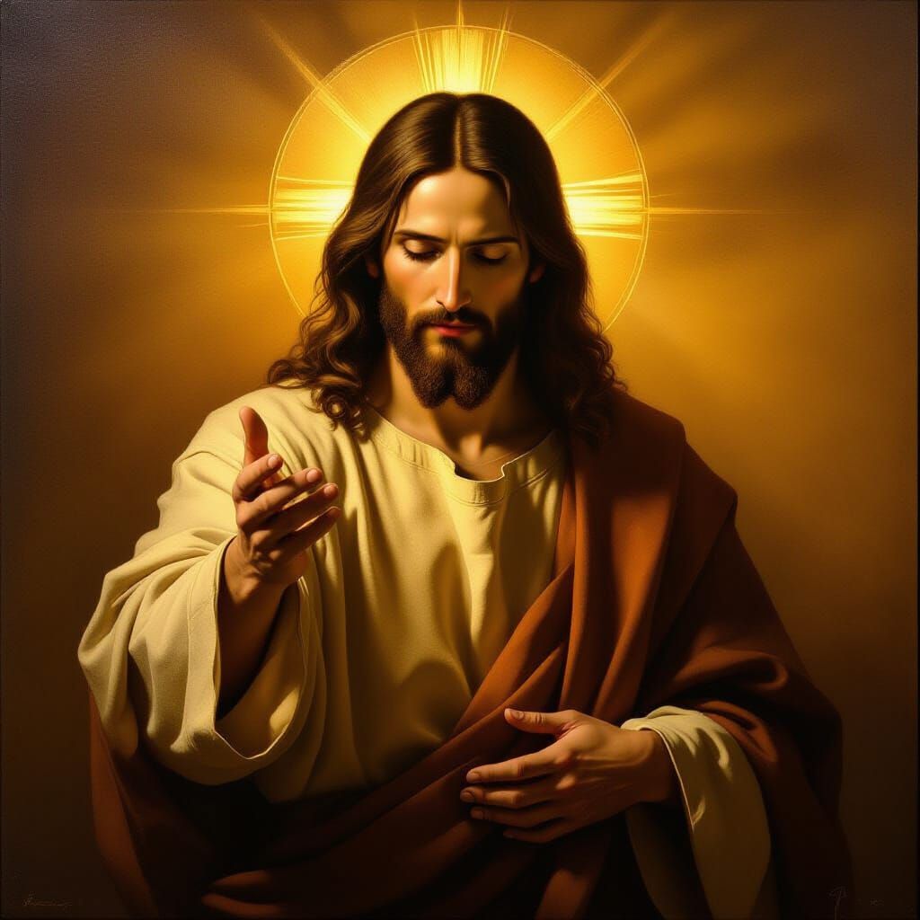Jesus Christ Portrait in Baroque Style
