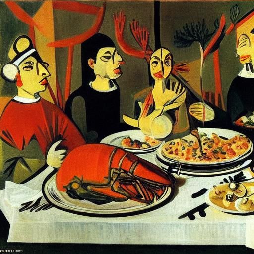 Thanksgiving Lobster Feast in Baroque Cubist Style