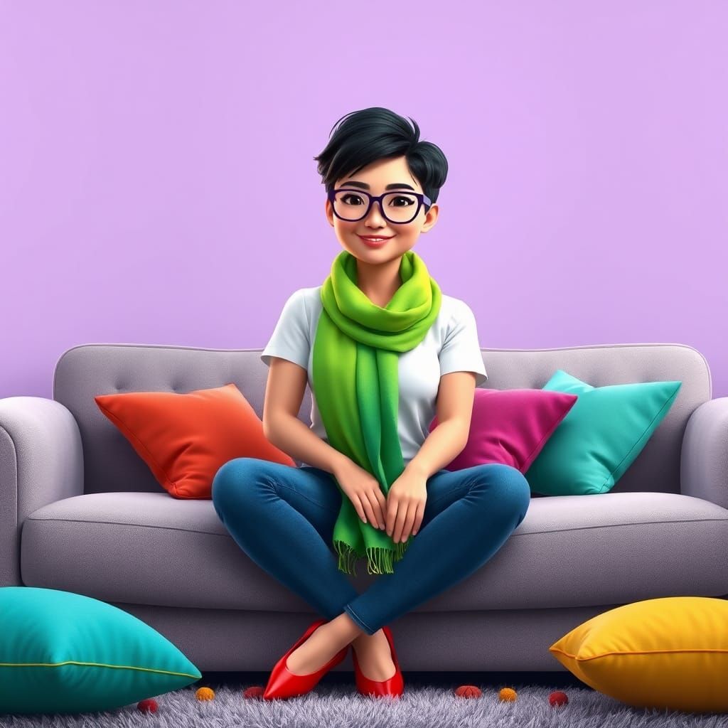 Filipino Woman Avatar in 3D Animated Style