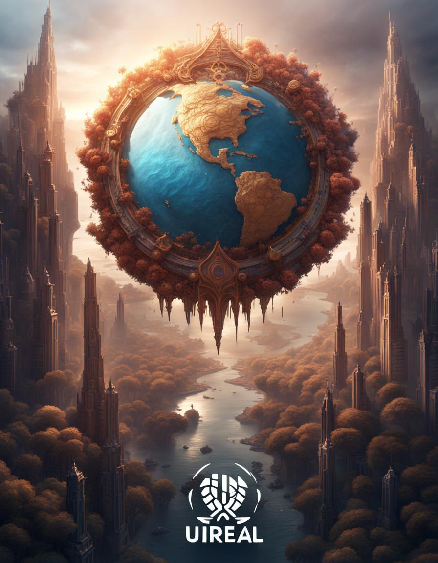 Logo of a Shadowy Planet in Detailed Matte Painting