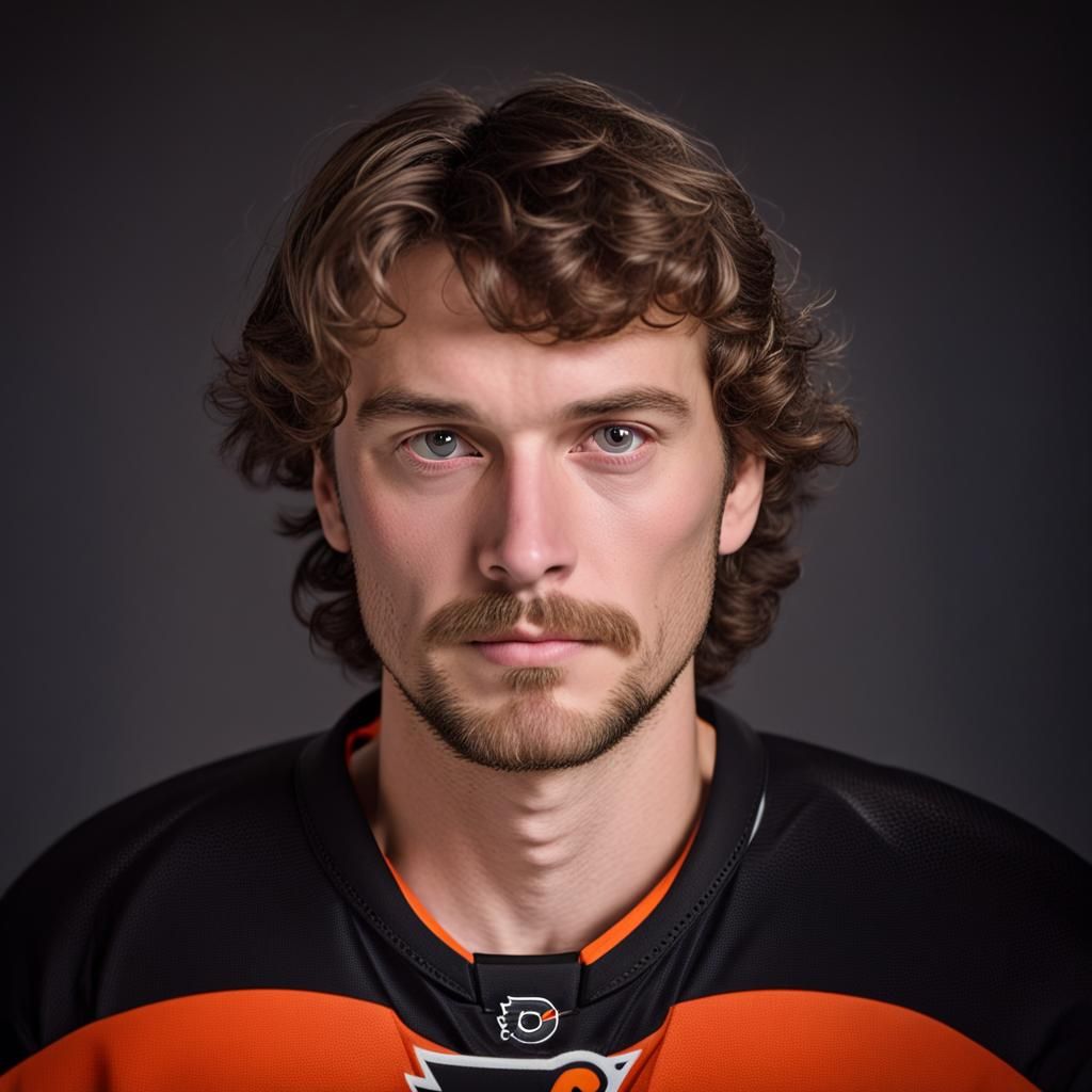 Young Man in Flyers Jersey, Professional Portrait