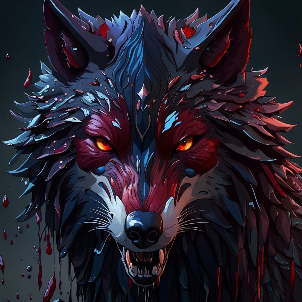 Ferocious Wolf Naafiri Headshot in Detailed Matte Painting