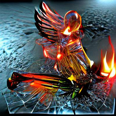 Striking Flame Angel Fish Digital Art
