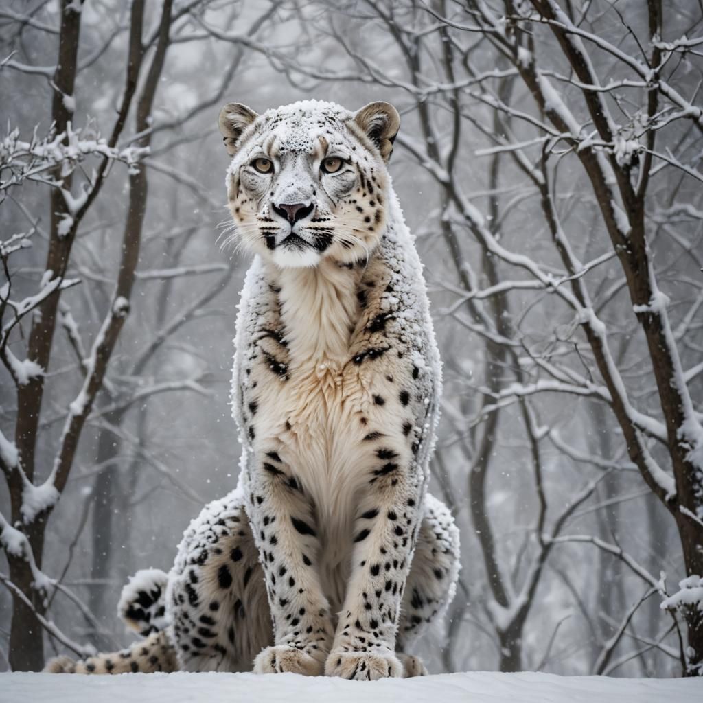 Majestic Snow Leopard: An Epic AI Vision