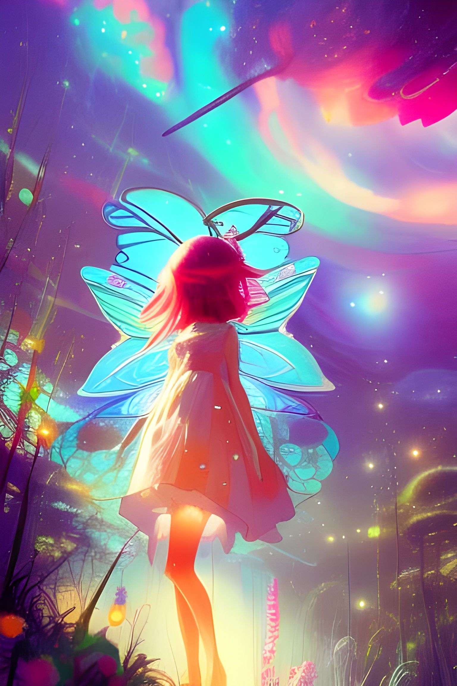 Fairy in Galactic Land: A Digital Illustration