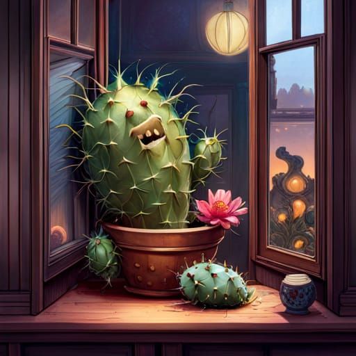 Monster Cactus with Mouth in Borderland Fantasycore