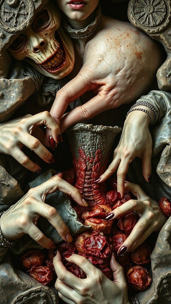 Dark Surreal Gothic Art with Bosch-Inspired Horror