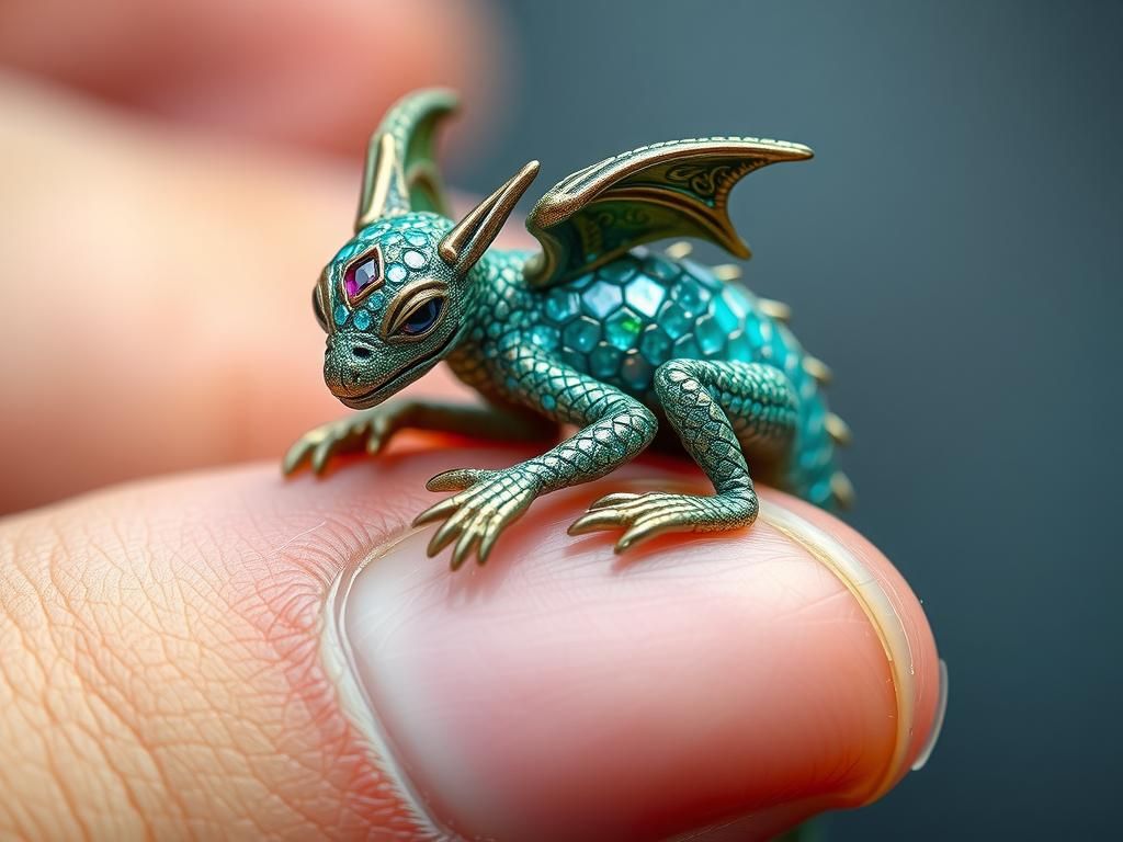 Jeweled Dragon Miniature Sleeping, Anne Stokes-Inspired