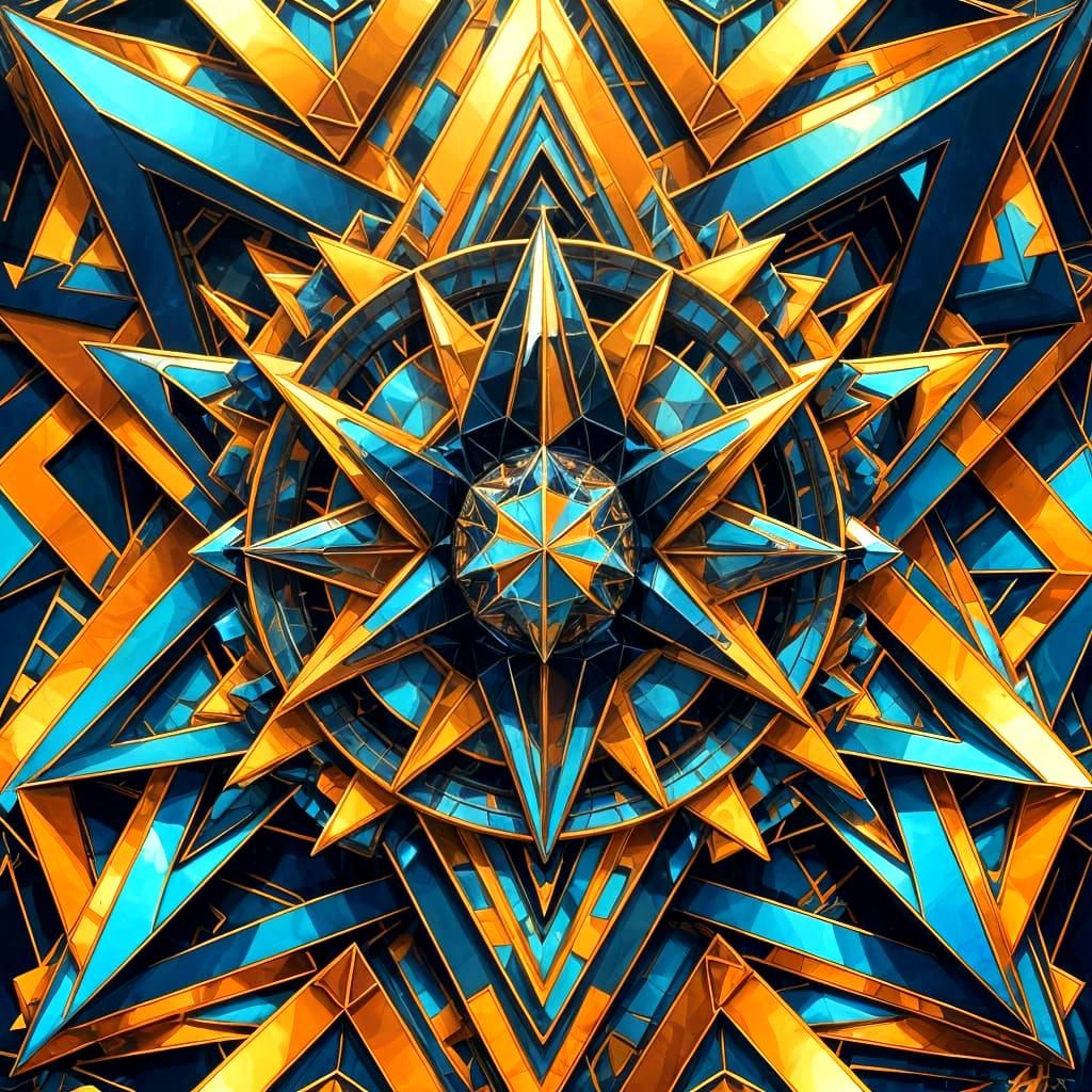 Cubist Sacred Geometry in a Psychedelic Pop Art Style