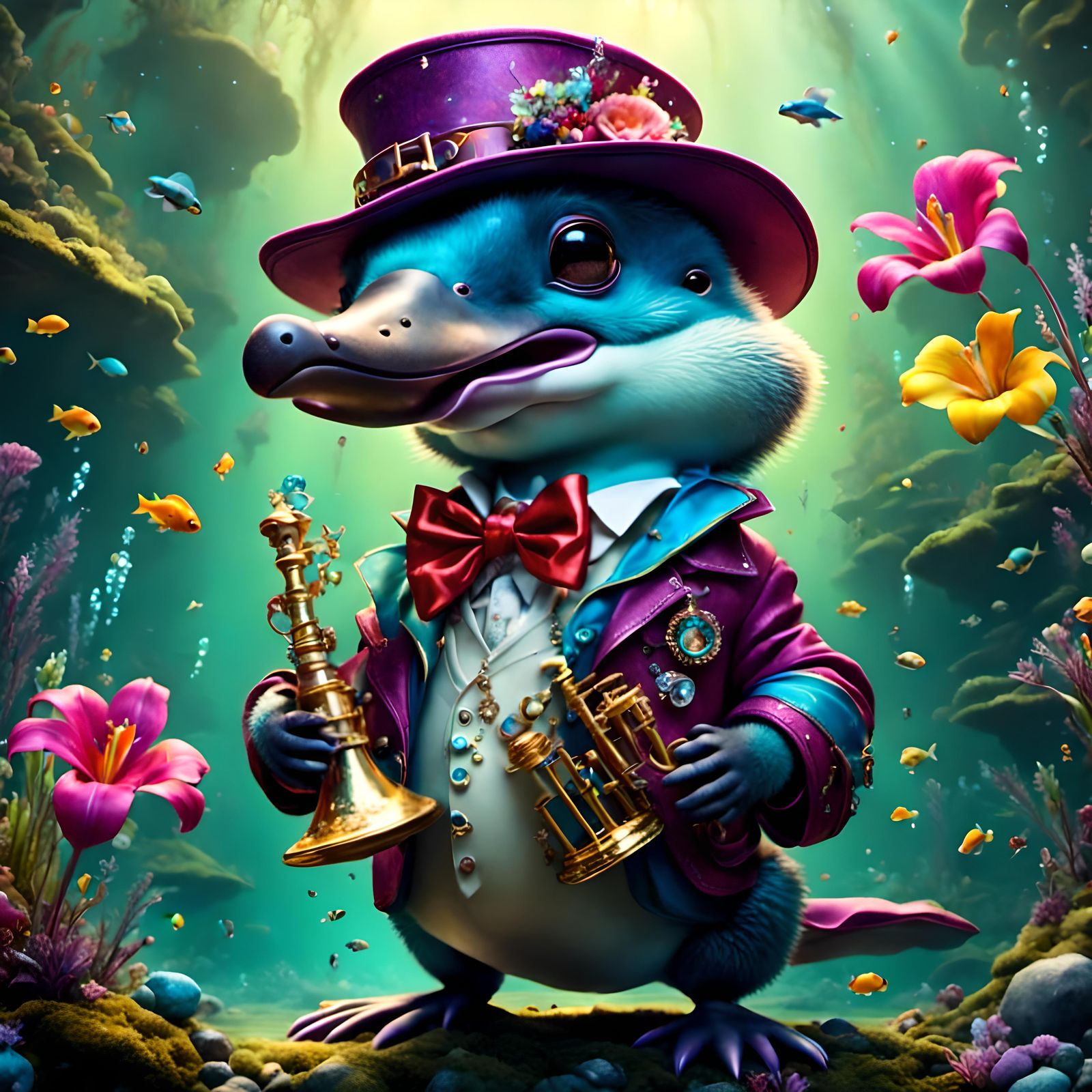 Adorable 3D Platypus in Jansson Style