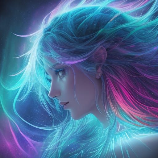 Elegant Figure in Cryogenic Mist: Surreal Oil Painting