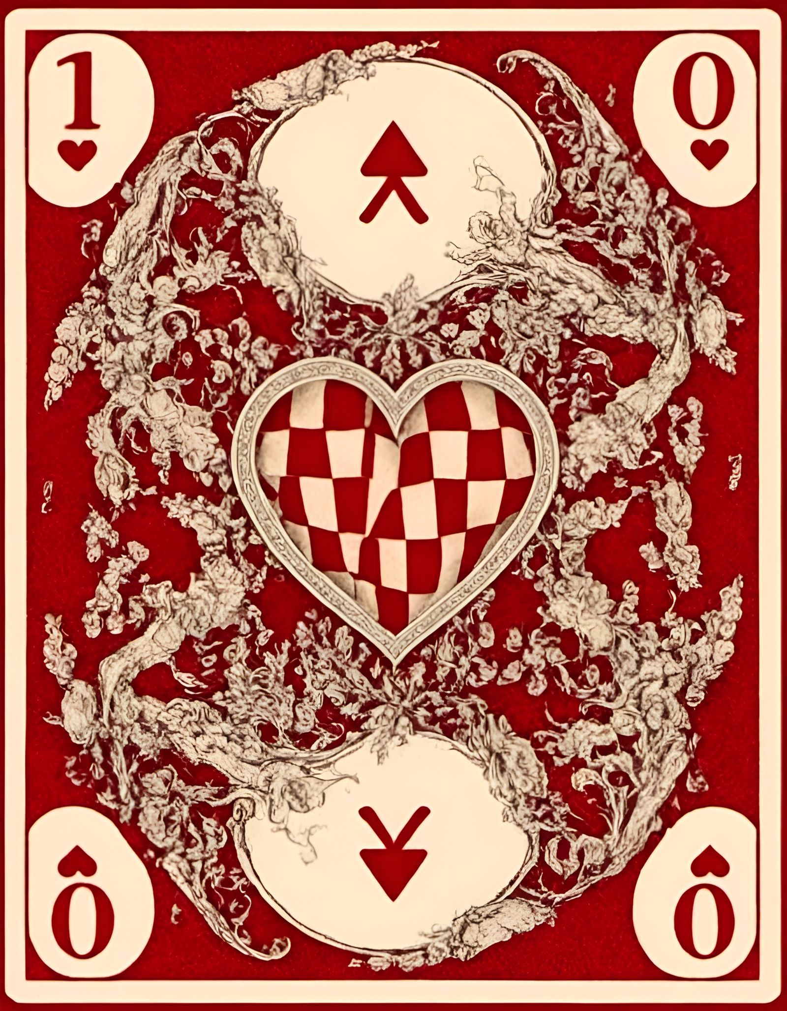 Anatomical Heart Playing Card in Hyperrealistic Style