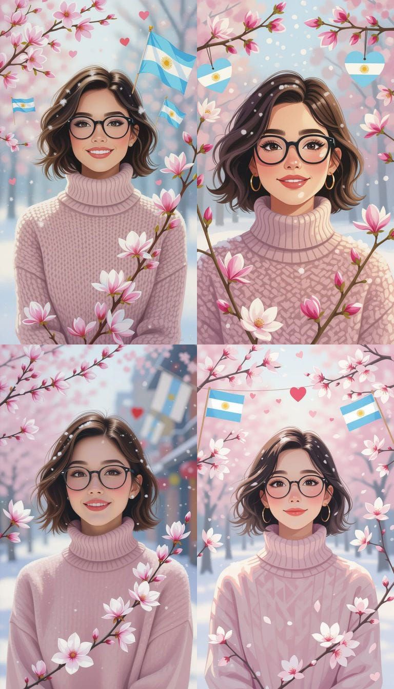 Smiling Woman in Pink: Gouache Impressionist Portrait