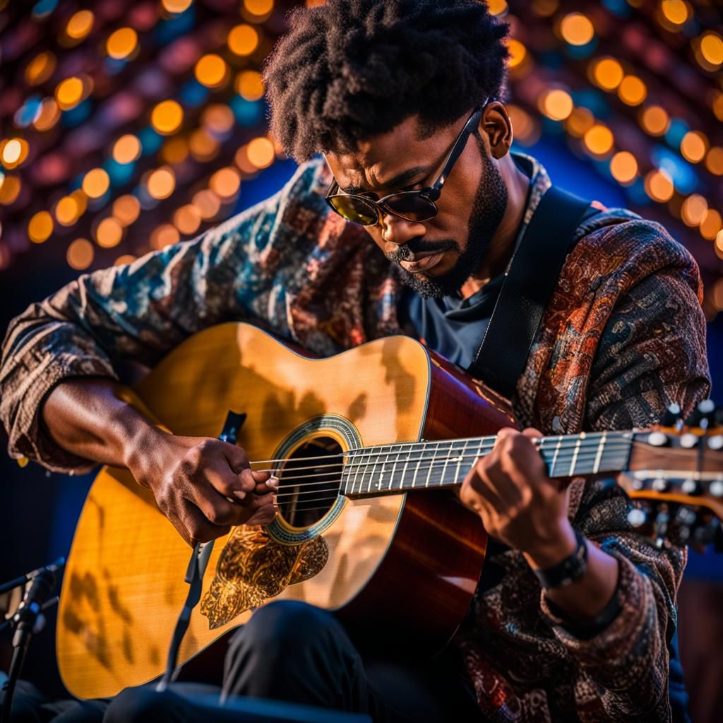 Musician Portrait with Dramatic Stage Lighting