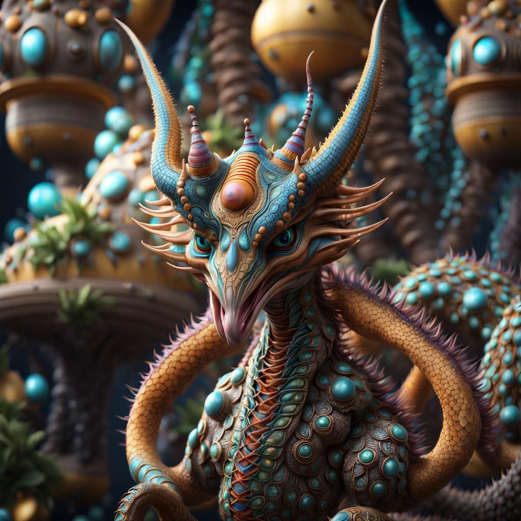 Exotic Creatures in a Bizarre 3D Render