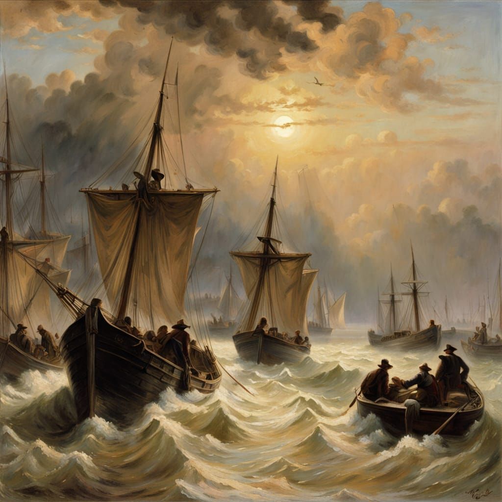 George Washington Leads the Crossing of the Delaware in Gold...