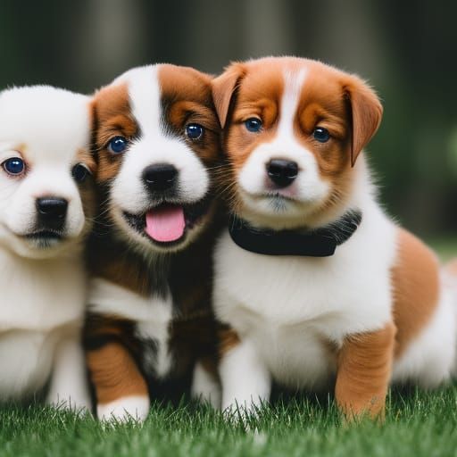 Cute Puppies Cuddling in Professional Photography Style
