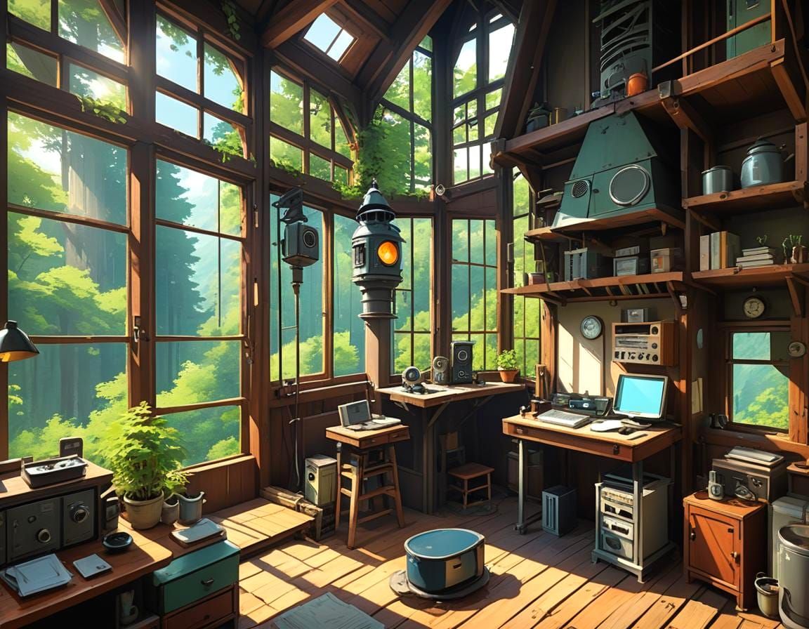 Inside a firewatch-tower