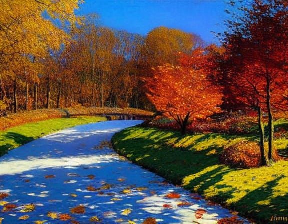 Golden Autumn Landscape Bathed in Sunlight