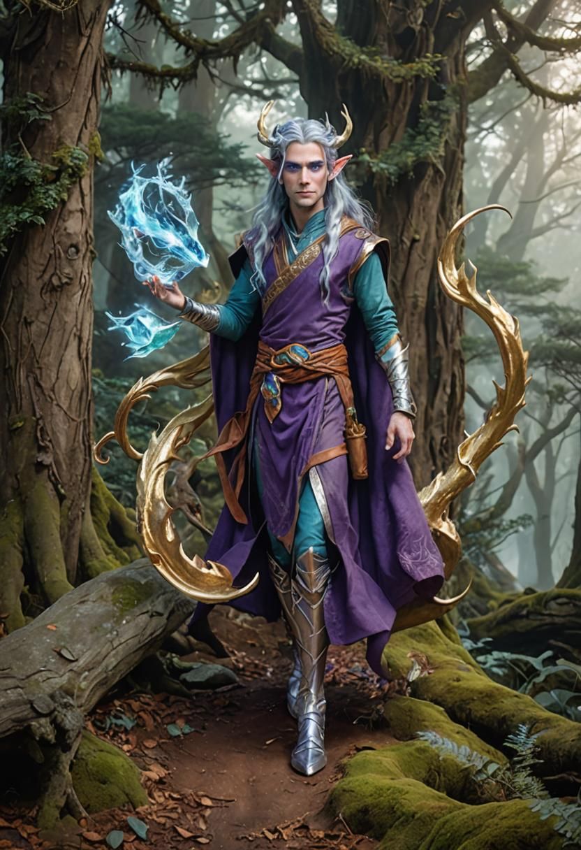 Dragon Humanoid in Mystical Forest