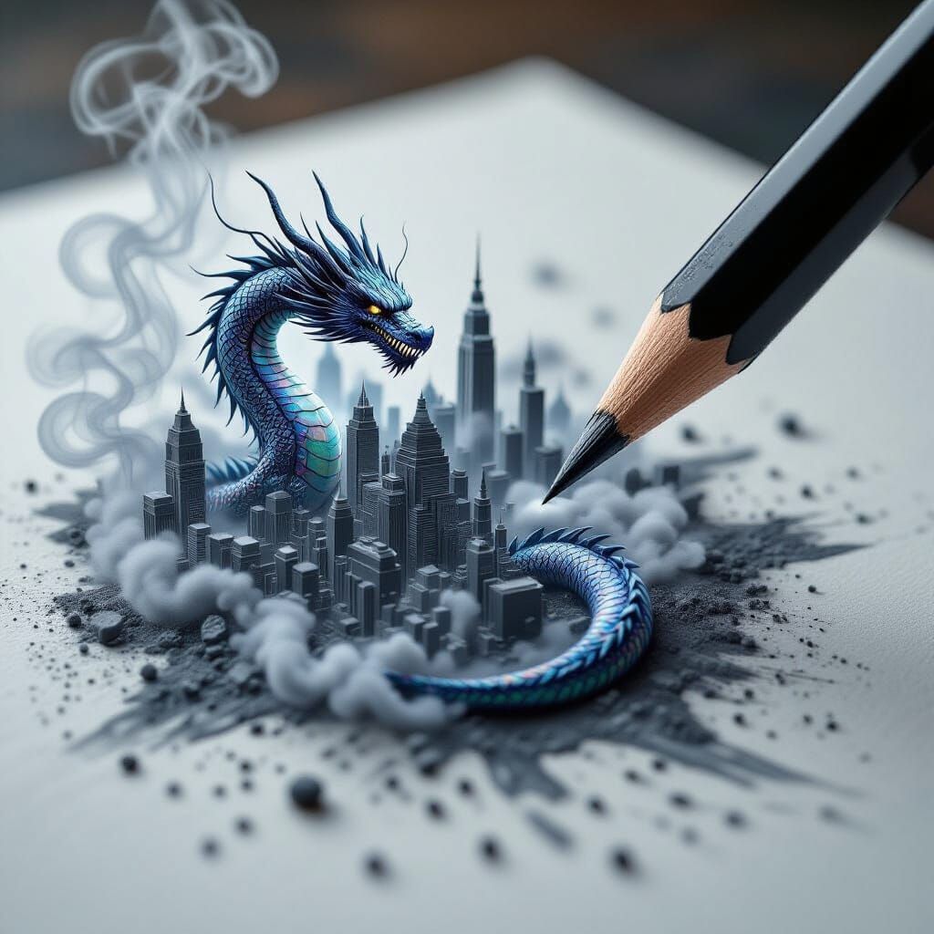 Dragon City Emerges from Charcoal Lines