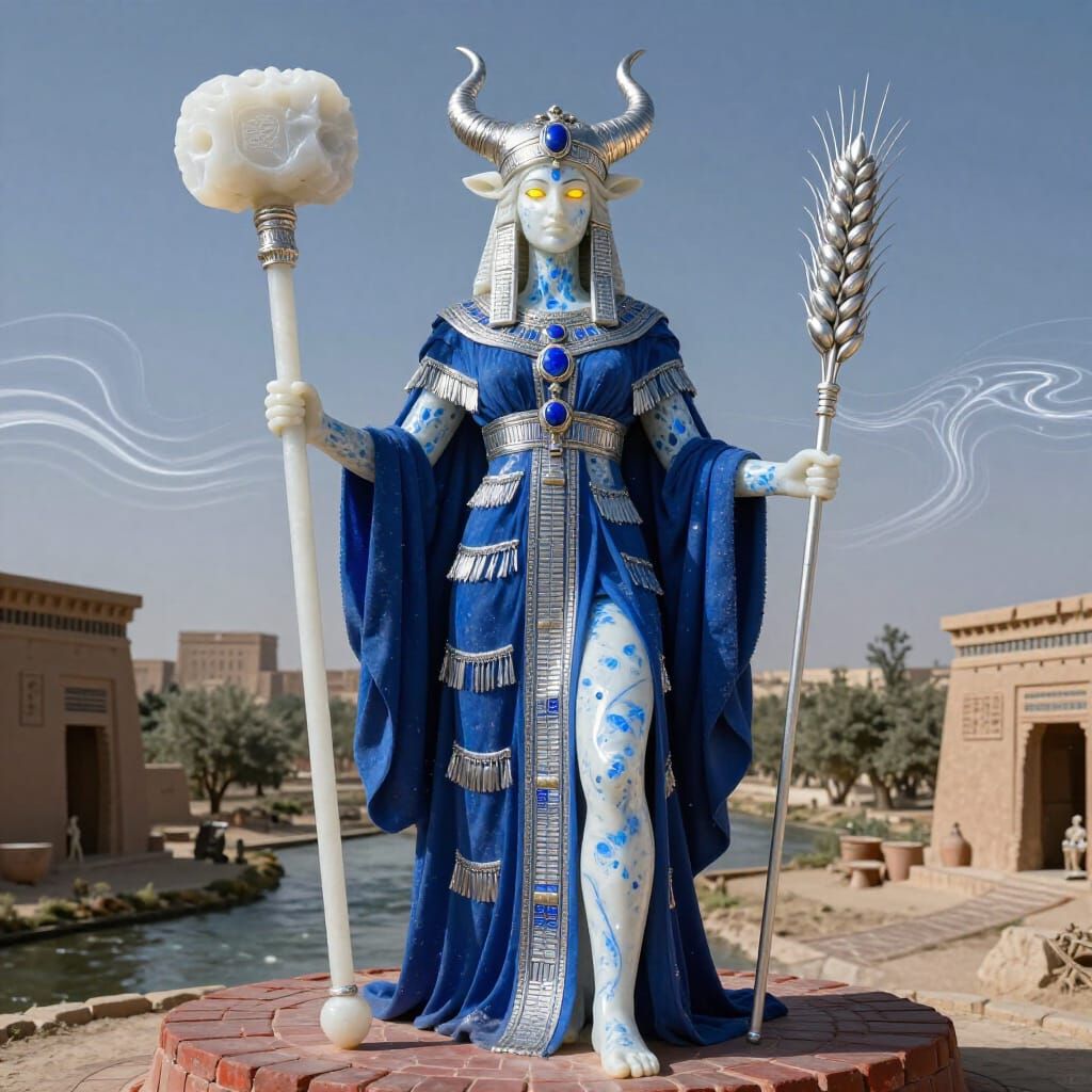Sovereign Lady of Bitin, Shalash, in Gypsum and Lapis