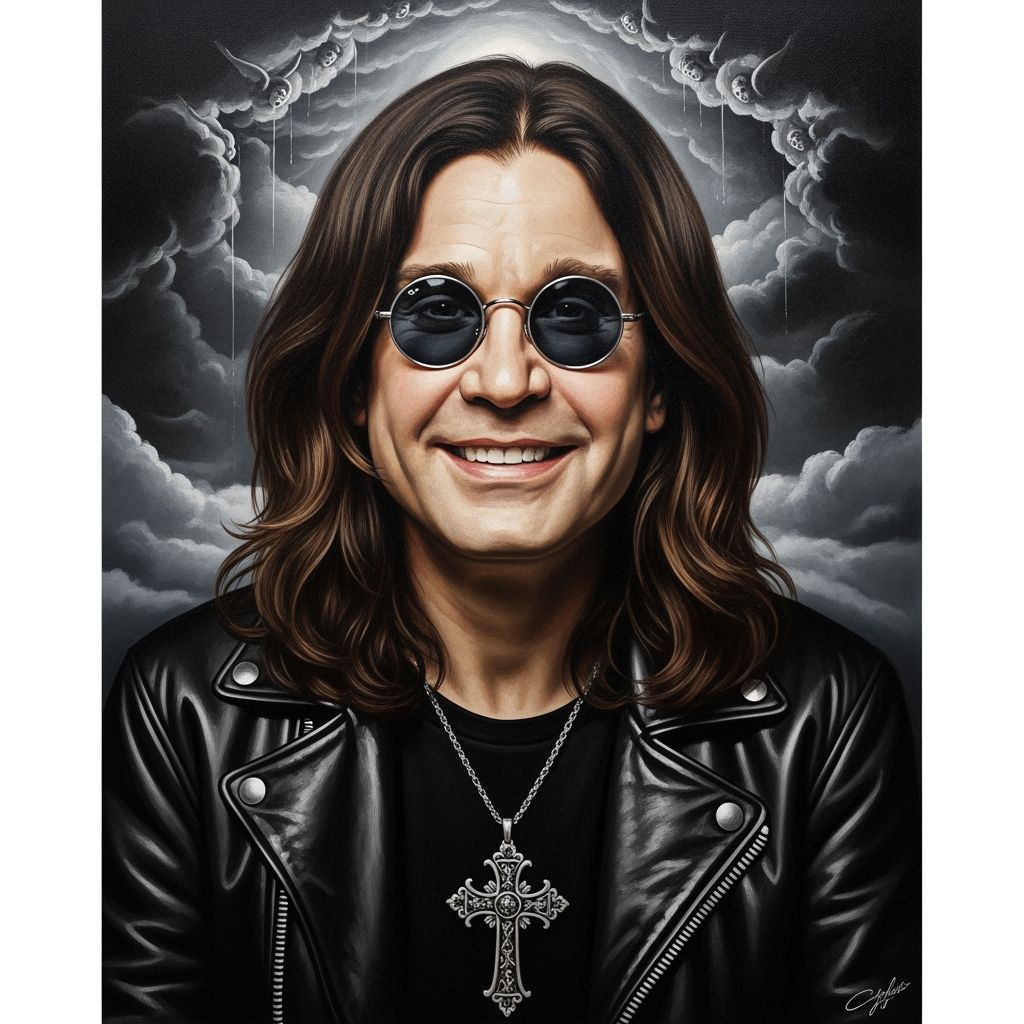Ozzy Osbourne Portrait in Caravaggio Style Oil Painting