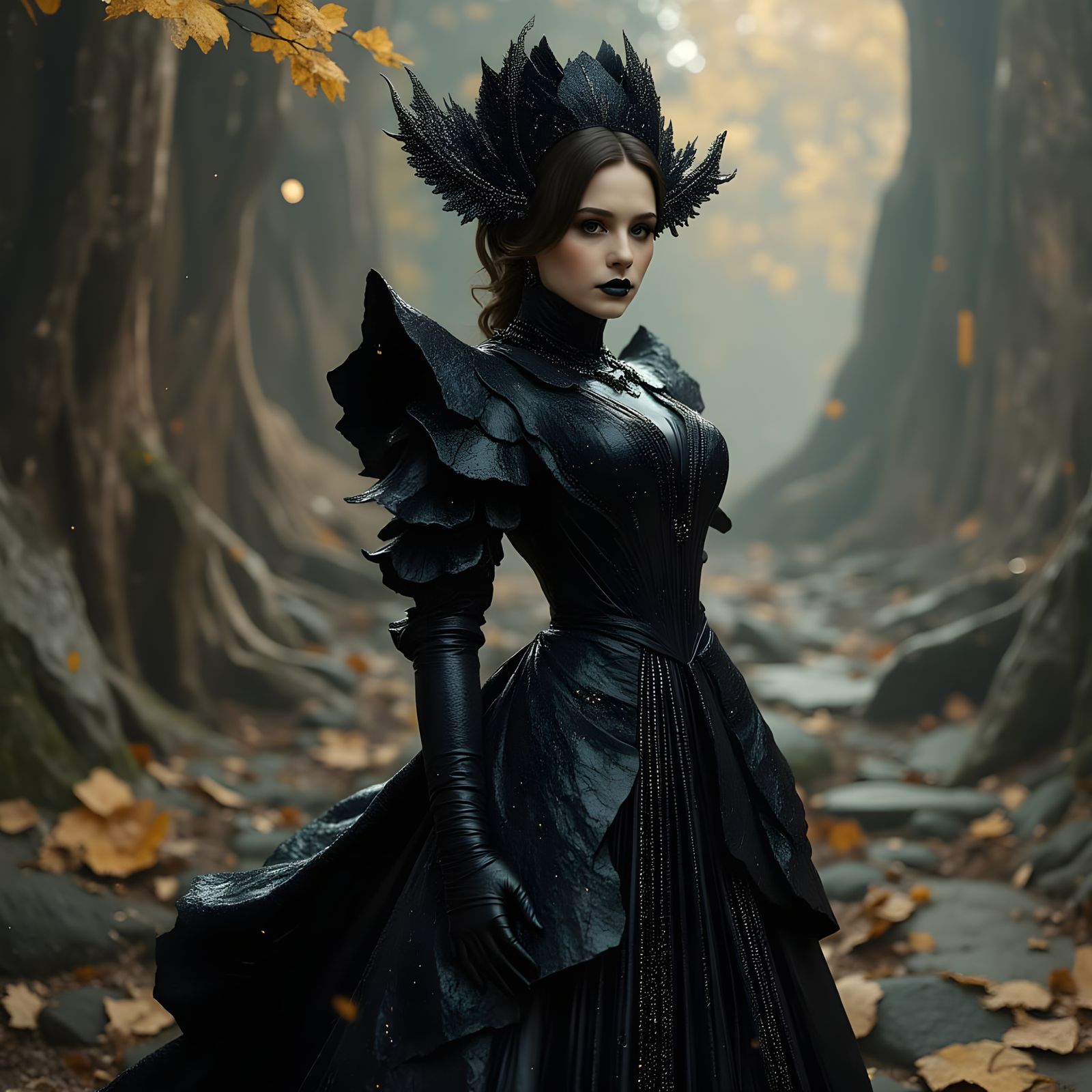 Vampiress in Avant-Garde Gothic Splendor, Black Science Fict...