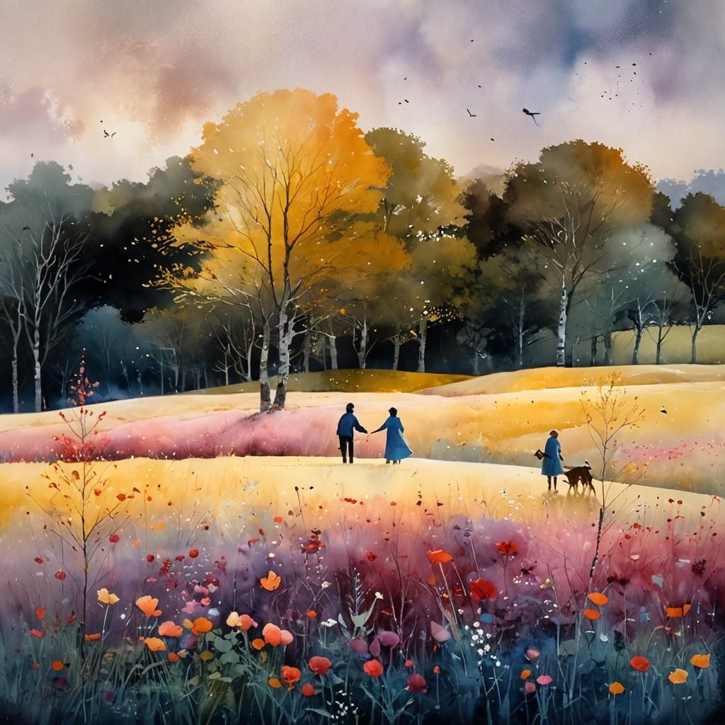 Friendship in Watercolor Style: Intricate and Detailed