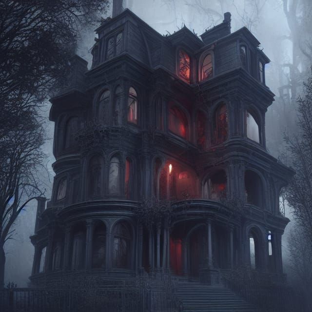 Eldritch Horror House in Nouveau Architecture Style