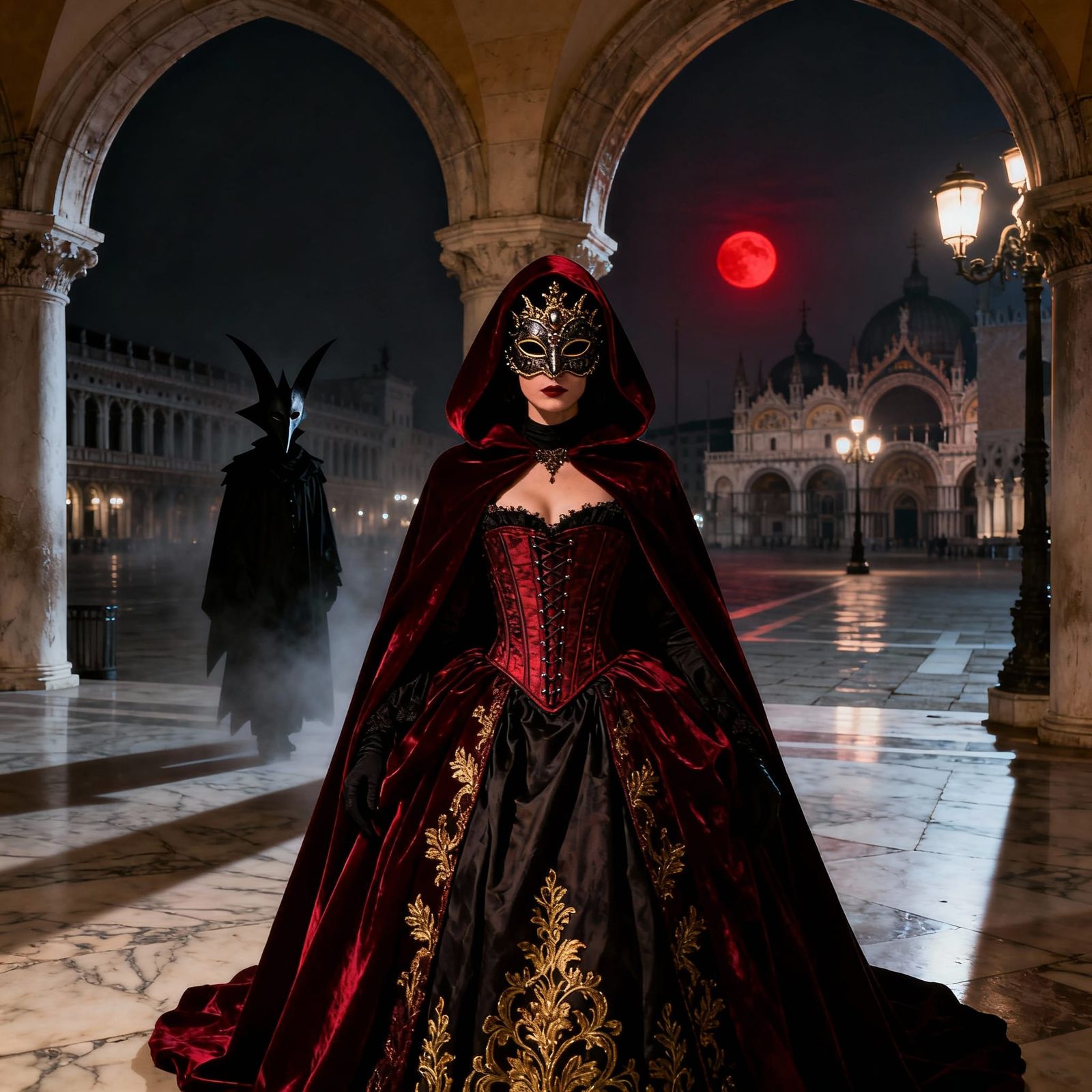 Venice Carnival Dark Fantasy Scene