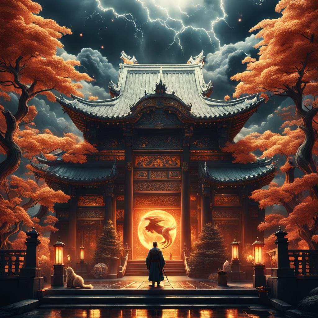 Epic Kitsune God Digital Matte Painting