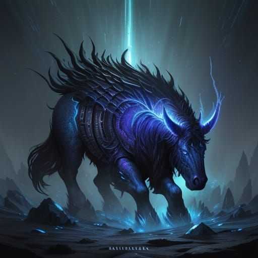 Epic Dark Fantasy Warhorse Concept Art