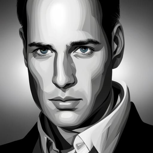 Prince William Portrait in Abstract Vector Fractal Style