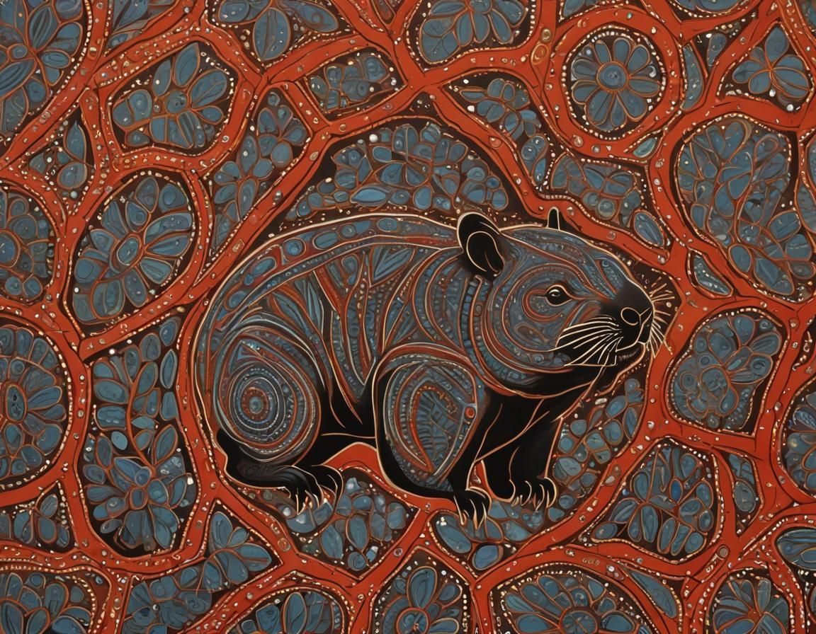 Tribal art wombat